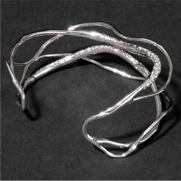 ALEXIS BITTAR • Solanales Silver Crystal Intertwined Cuff Bracelet - Picture 13 of 13